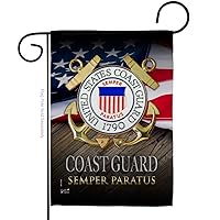 US Coast Guard Semper Paratus Garden Flag - Armed Forces USCG United State American Military Veteran Retire Official - House Decoration Banner Small Yard Gift Double-Sided Made in USA 13 X 18.5