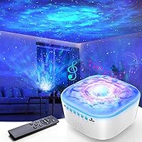 ‎JUZIHAO Star Projector Galaxy Light - Star Night Light Projector with Remote Control, Timer, Built-in Speaker, Led Light Projector 8 Lighting for Kids Baby Adults Bedroom/Room Decor/Gift (White)