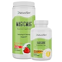 NaturalSlim Dynamic Duo - MagicMag Magnesium Powder Stress & Sleep Support Drink & Kadsorb Potassium Caps Electrolyte Balance Normal pH Support - Natural Aid for a Slow Metabolism