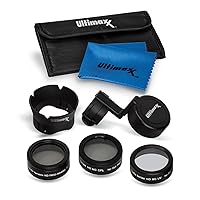 Ultimaxx 7 Piece Drone Camera Filter Bundle Kit for DJI Phantom 4 , Phantom 4 w/Filters, Lens Hood, Gimbal Stabilizer, Carry Case