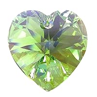 SWAROVSKI 1 pc Xilion Crystal 6228 Heart Charm Pendant Peridot AB 18mm / Findings/Crystallized Element