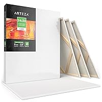Arteza Paint Canvases for Painting, Pack of 6, 24 x 30 Inches, Blank White Stretched Canvas Bulk, 100% Cotton, 8 oz Gesso-Primed, Art Supplies for Adults and Teens, Acrylic Pouring and Oil Painting