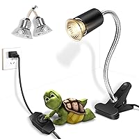 Reptile Heat Lamp,Heating Lamp with Clamp, Adjustable Habitat Basking Heat Lamp,UVA/UVB Light Lamp 360° Rotatable Clip and Dimmable Switch for Aquarium(Bulb Included) (E27,110V)