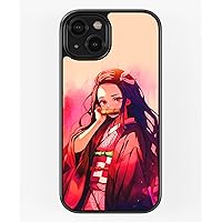 Anime Slaying of The Demons Inspired Phone Case- Compatible with All iPhone 13/14/15, Pro/Pro Max/Mini- Heavy Duty, Tanjiro Aluminum/Rubber Protection (Nezu 2, iPhone)