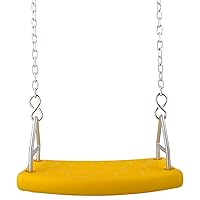 Swing Set Stuff Flat Seat with 5Uncoated Chain (Yellow) & SSS Logo Sticker