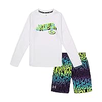 Under Armour Boys' Swim Volley Set, Sleeve Shirt & Matching Shorts, Lightweight & Breathable