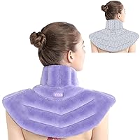 SuzziPad Microwave Heating Pad for Neck and Shoulders, Weighted Neck and Shoulder Wrap for Pain Relief and Spasm, Heated Neck Wrap with Herbal Aromatherapy, Moist Heat Neck Warmer Hot & Cold Compress