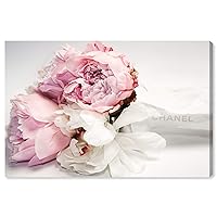 Oliver Gal 'Peonies and Magnolia Love' Pink Floral and Botanical Wall Art Print Premium Canvas 45