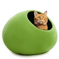 Premium Wool Cat Cave Bed - Felt Cat Cave Handmade from 100% Merino Wool, Eco-Friendly Felt Cat Bed for Indoor Cats and Kittens