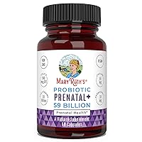 Vegan Prenatal + Probiotic - 59 Billion CFU by MaryRuth - Pregnancy Probiotics with Iron, Methylfolate & Prenatal Vitamins & Minerals to Help with Morning Sickness - 60 Count