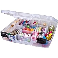 ArtBin 6961AB Quick View Deep Base Carrying Case with Removable Dividers, Portable Art & Craft Storage Box, 15