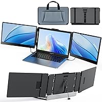 Portable Monitor, Laptop Screen Extender Kwumsy S2 Triple Laptop Monitor Extender Ultra Slim 14