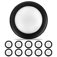 ECOELER 10Pack 6inch LED Flush Mount Disk Light, Dimmable Ceiling Lighting Fixture, 16.5W, 5000K Daylight, 1000Lm, Low Profile Black Trim Surface Mount Downlight, Energy Star & ETL-Listed