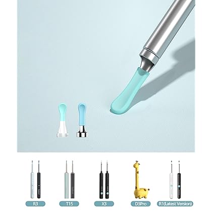 Bebird Ear Cleaner Replacement Tips, 8 Pieces Waterproof Silicone Ear Spoon for Ear Wax Removal Endoscope, BEBIRD Original Ear Cleaner Tips Set for W3/R3/T15/X3/D3Pro/R1 (New Spiral Structure)