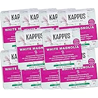Kappus 10x125g Transparent Vegetable Soap with the beguiling Scent of White Magnolia - Gentle care for all skin types/Germany