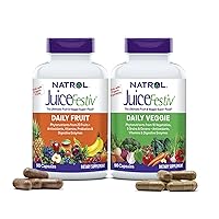 Natrol JuiceFestiv Fruit & Veggie Supplement with SelenoExcell, 90 Capsules (2 Packs), 45 Day Supply