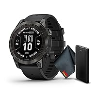 Garmin Fenix 7 Pro Sapphire Solar Edition 47 MM Carbon Gray DLC Titanium with Black Band GPS Smartwatch Built-in Flashlight and Power Sapphire Solar Charging Lens and Advanced Training Features