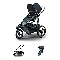 Veer Switch&Jog Jogger Stroller | 3 Wheel All-Terrain Jogging Stroller with Switchback Seat | Shock Absorbing, Durable, Maneuverable, Collapsible | Fits All Major Infant Car Seats (Adapters Separate)