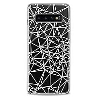Case Compatible with Samsung S24 S23 S22 Plus S21 FE Ultra S20+ S10 Note 20 S10e S9 White Lines Woman Cute Girls Design Clear Slim fit Teen Flexible Silicone White Geometric Print Spider Web