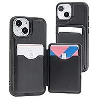 GOOSPERY Balance Fit 5 Card Case Compatible with iPhone 15 Case, Dual Layer Lightweight Ultra Slim PU Leather [Magnetic Closure] Shockproof Protective [Full Cover] Wallet - Black
