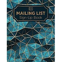 Mailing List Sign Up Book | Event Register Log Book To Collect Visitors´ Names, Emails, And Phone Numbers | Corporate Email List | Business Email Address List | Abstract Mesh Cover Design