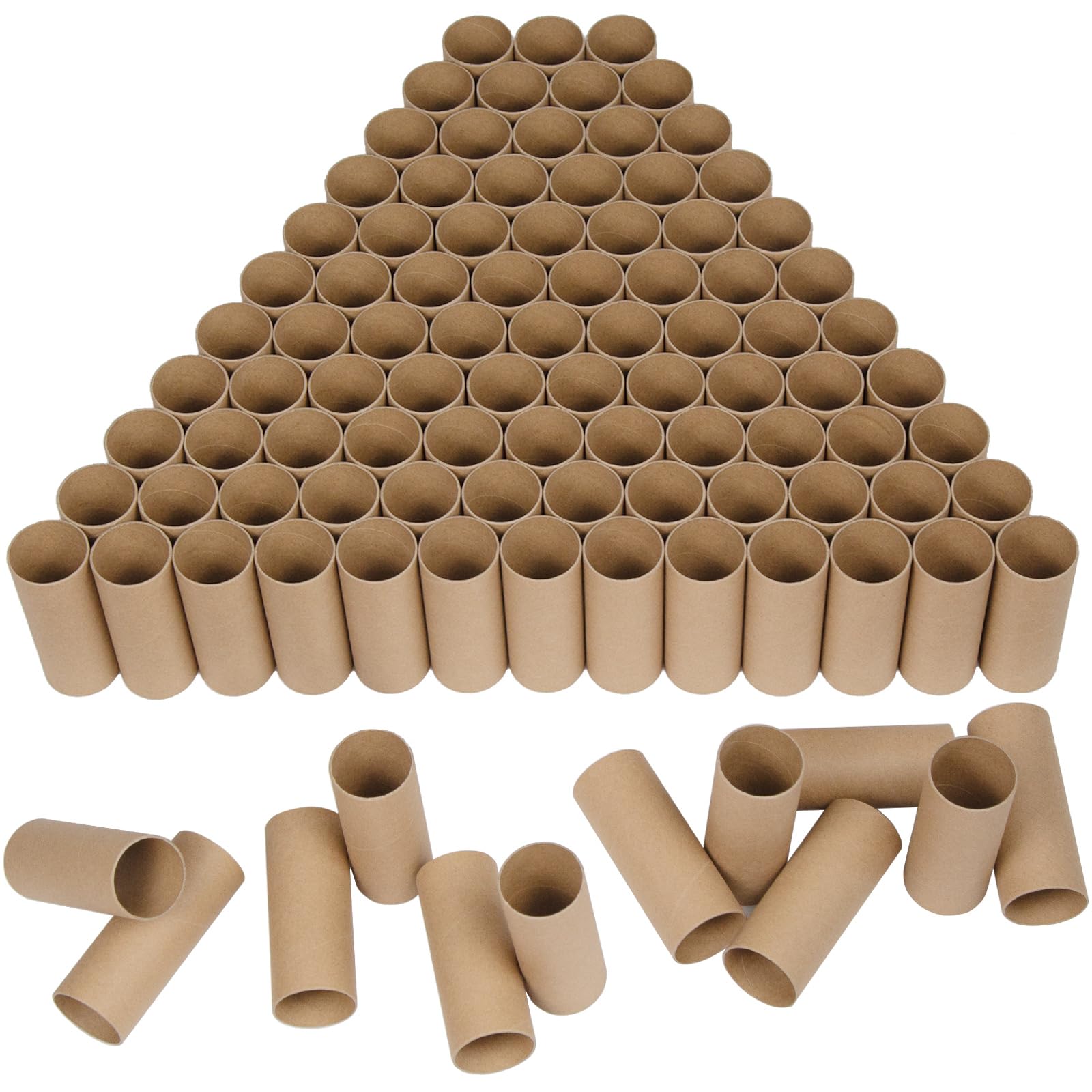 HESESOH 100 Pack Cardboard Tubes for Crafts - 1.57 x 3.94 Inches - Brown Toilet Paper Empty Rolls Round Thick Tubes Sturdy for Classroom Family Handmade DIY Projects