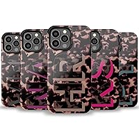 Custom Large Camo Initials Tortoiseshell Personalized Tort Monogrammed Name Case, Designed ‎for iPhone 15 Plus, iPhone 14 Pro Max, iPhone 13 Mini, iPhone 12, 11, X/XS Max, ‎XR, 7/8‎