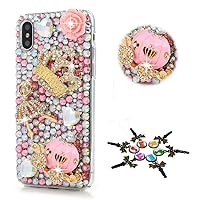 STENES Sparkle Case Compatible with Samsung Galaxy Note 10 Plus - Stylish - 3D Handmade Bling Crown Ballet Girls Pumpkin Car Rhinestone Crystal Diamond Design Cover Case - Pink