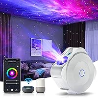 Star Projector Galaxy Light for Kids Adults Bedroom,Room Decor,Game Room,Party, with Music Sync, 24H Timer, Rototable Nebula Stars, Brightness Adjustable, DIY Modes