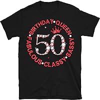 Custom 50th Birthday Shirt for Women, 50 Years Old Birthday Shirt, Personalized Birthday Gift, Fabulous Classy Sassy Queen, Multicolored