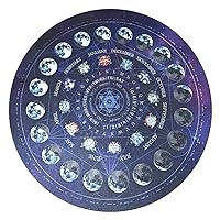 Round Pendulum Divination Tablecloth Tarot Card Pad Magic Runes Altar Table Cloth Constellation Board Game Rubber Pad