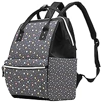 Big Polka Dots Dark Background Diaper Bag Backpack Baby Nappy Changing Bags Multi Function Large Capacity Travel Bag