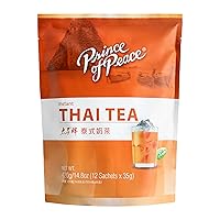 Prince of Peace 3 in 1 Instant Thai Tea Beverage, 12 Sachets – Instant Hot or Cold Beverage – Easy to Brew – Made with Authentic Thai Tea Recipe, Rich and Creamy Taste – Just Add Water