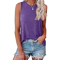 Bliwov Womens Fashion Tank Tops Crewneck Loose Fit Basic y2k Going Out Clothes Casual Summer Sleeveless Shirts for Women 2024