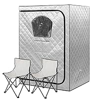 Portable Steam Sauna Tent 2 Person, Personal Sauna for Home Spa with 2 Folding Chairs, Large Space Indoor Sauna Steam Room, Steamer NOT Included (47.24