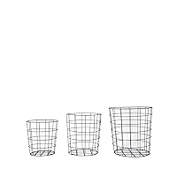 Round wire basket for blankets Storage your toys Cool designed metal round bin. Large metal basket for organized pantries. Round iron basket to decorate your bedroom - 3 Pack (S,M, L)