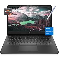 HP-14inch Touchscreen-Laptop Stylus Pen - Windows 11 - AMD Ryzen 3 5300U - USB C - Long Battery Life - Wireless-AC - Webcam - College School Students Laptop Small (32GB RAM |2TB SSD)