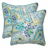 Pillow Perfect Paisley Indoor/Outdoor Accent Throw Pillow, Plush Fill, Weather, and Fade Resistant, Large Throw - 18.5