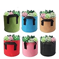 6 Pack Grow Bags 5 Gallon Colored Fabric Pots with Handles for Peppers, Potatoes, Tomatoes and Plants