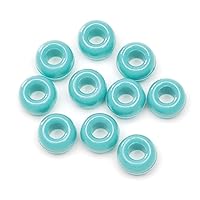 Darice Opaque Turquoise Pony Beads – Great Craft Projects for All Ages – Bead Jewelry, Ornaments, Key Chains, Hair Beading – Round Plastic Bead With Center Hole, 9mm Diameter, 720 Beads Per Bag