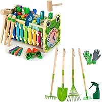 Kids Garden Tool Montessori Toys for Boys Girls Wooden Toys Christmas Birthday Gift