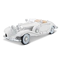 Maisto Plastic 1:18 Scale 1936 M-B 500 K Type Specialroadster Diecast Vehicle , White