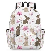 Easter Bunny Kids Backpack for Boys Girls Rabbit Flower Preschool Toddler Backpack Kindergarten Nursery Bookbag Travel Children Lightweight School Bag