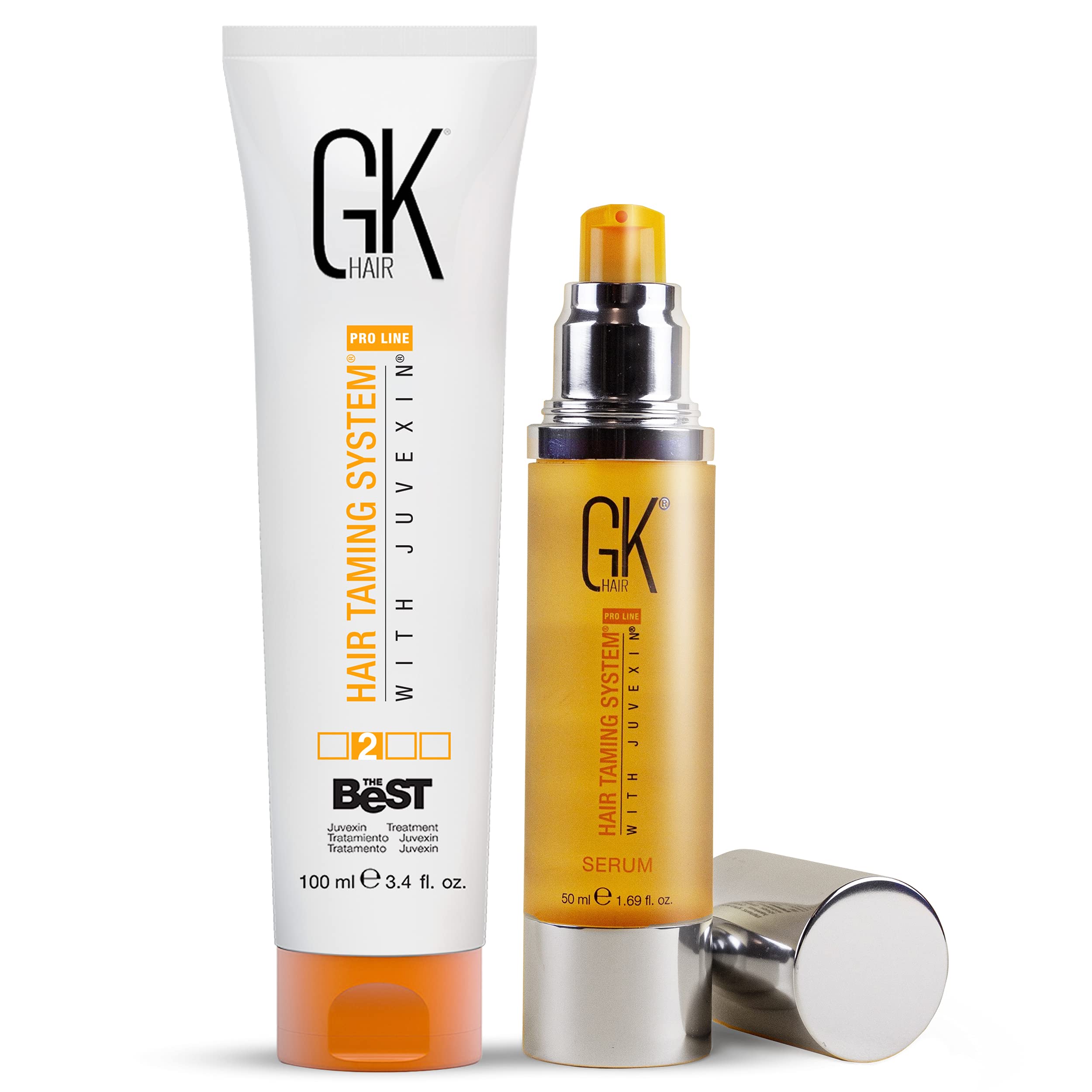 GKhair GK HAIR Global Keratin Smoothing Serum - 100% Pure Organic Argan Oil 1.69 or 0.34 Fl Strength Shine Dry Damaged Repair And Global Keratin The Best Professional Hair (100 ml/ 3.4 fl.oz)