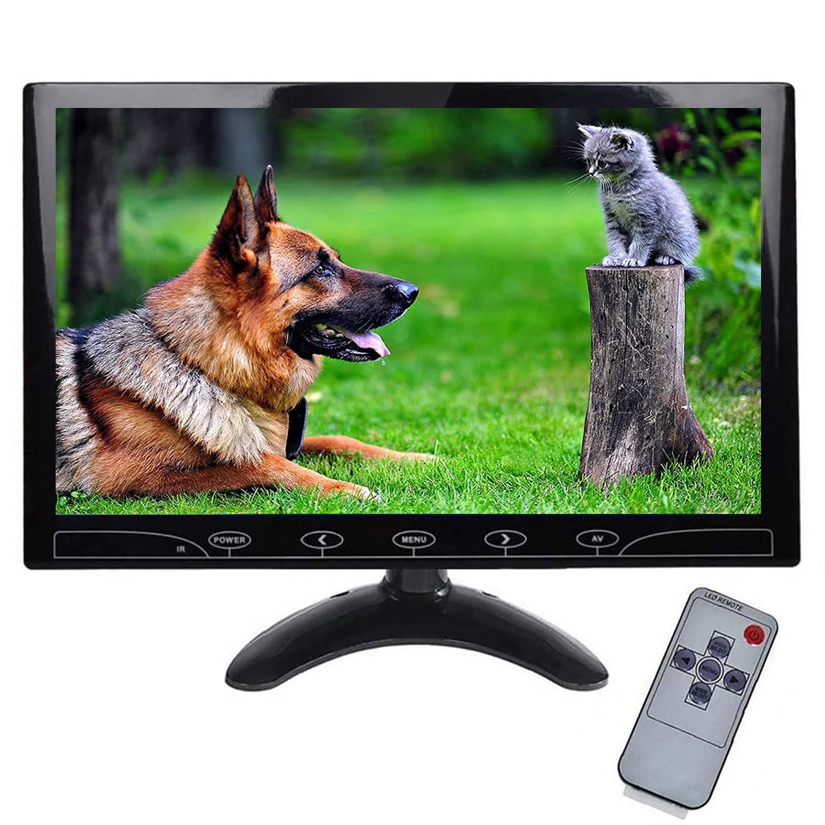 ESoku 10.1" Inch Small CCTV Monitor - HD 1024x600 Portable Display LCD Color Monitors Screen with HDMI AV VGA Port Remote Control Built-in Spea...