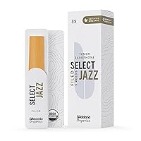 D'Addario Select Jazz Filed Sax First & Only Organic 3 Soft, 5 Pack Tenor Saxophone Reeds (ORSF05TSX3S)