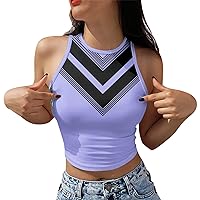 Tank Top for Women, Slim Fit Vintage Floral Printed Casual Workout Shirts Crewneck Sleeveless Going Out Sexy Crop Top