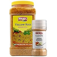 Iberia Yellow Rice 6.25 lb. Bulk Spanish Style Seasoned Rice + Iberia Onion Powder, 7.5 Ounce