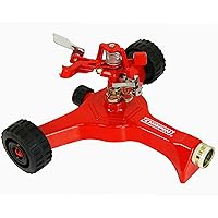 Chapin 4982: Wheeled Impact Sprinkler, 360 Degree Automatic Impact Sprinkler with Wheeled Base for Medium to Large Gardens and Lawns, Up to 85 ft Coverage Area, Lawn Sprinkler