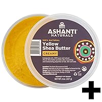 Bundle – African Black Soap Bar 8 oz (Argan) | Yellow Creamy Unrefined Shea Butter Creamy 15 oz